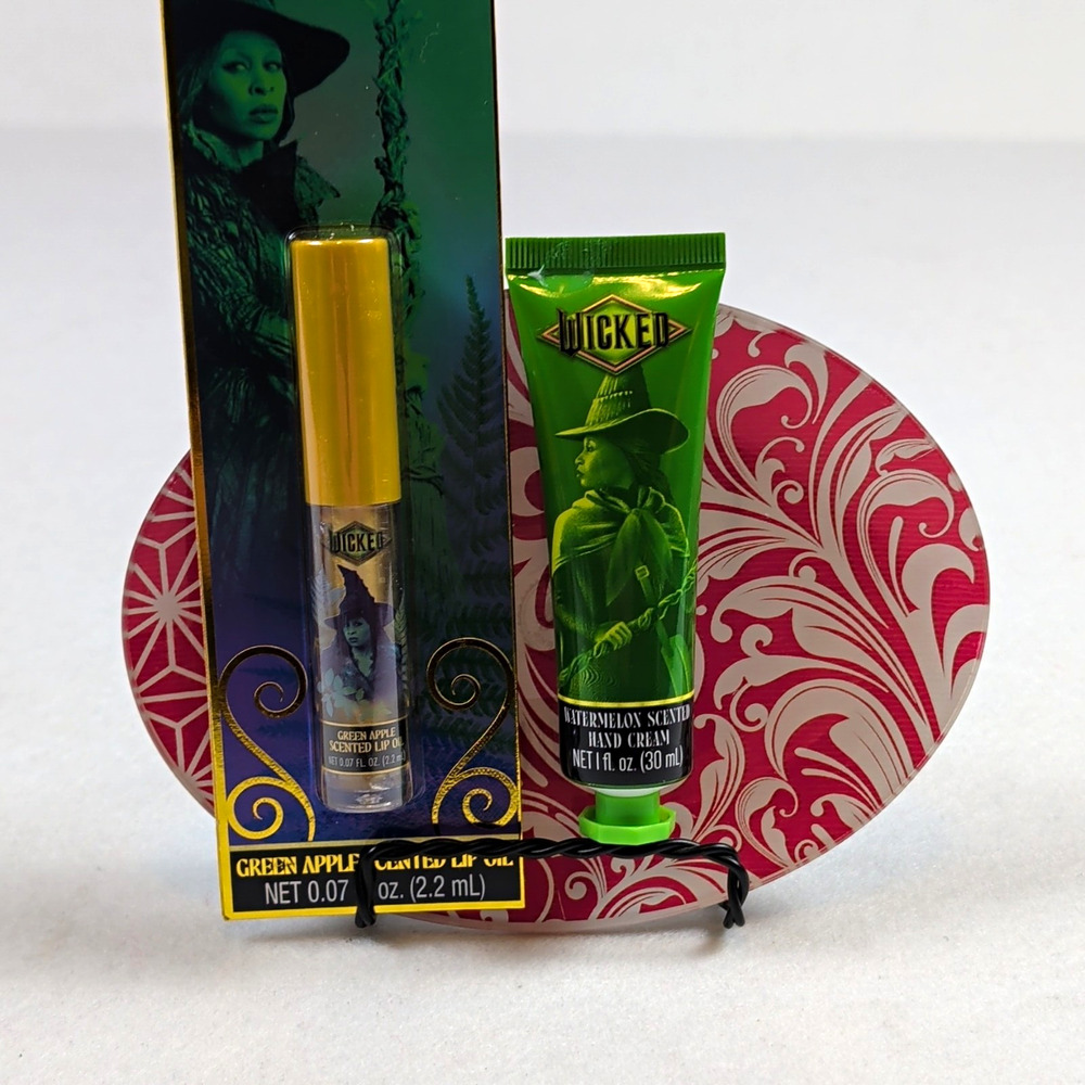 Wicked Green Apple Lip Oil 0.07 fl oz & Watermelon Hand Cream 1 fl oz Set